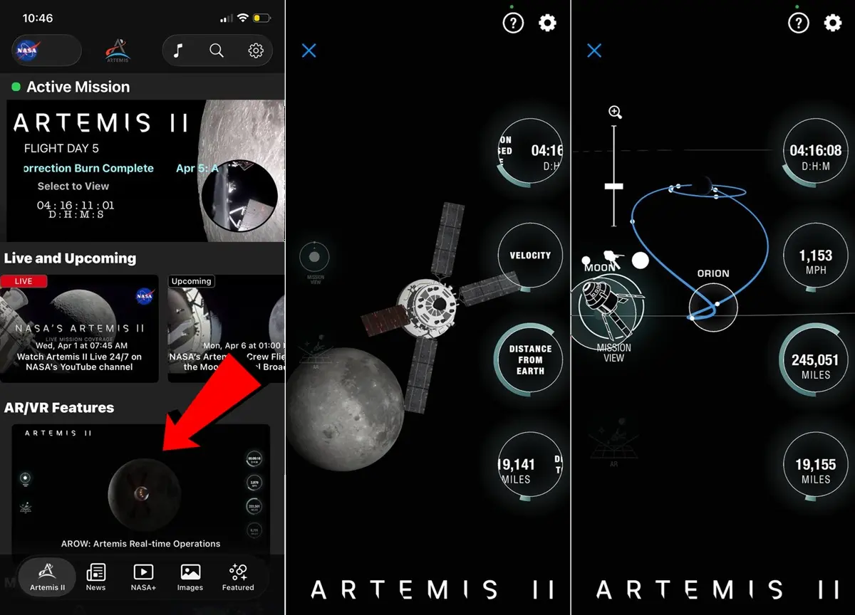 Acompaña a la tripulacion de Artemis II en tiempo real con tu movil