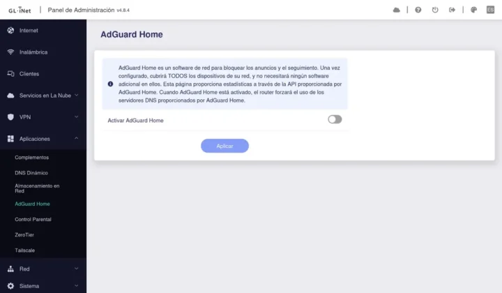 Activando AdGuard Home puedes bloquear anuncios desde el router GL.iNet Flint 3e