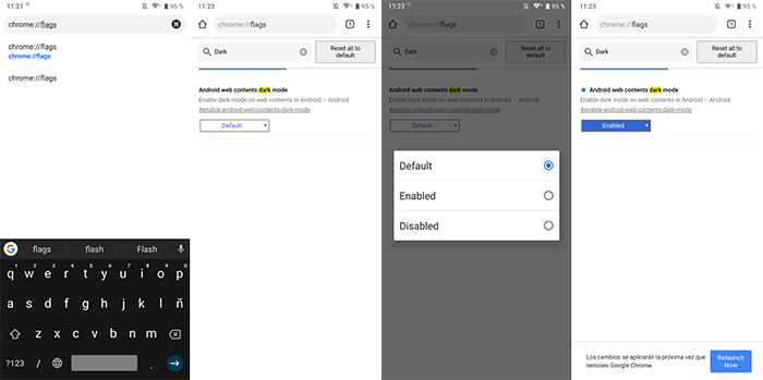 Activar modo oscuro Google Chrome Tutorial