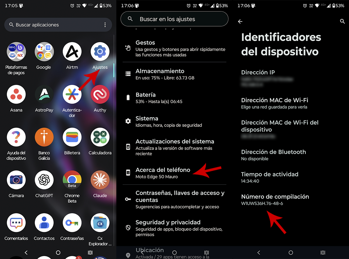 Activar opciones desarrollador en un móvil Android