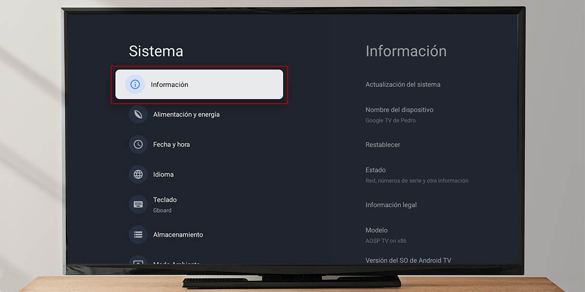 Activar origenes desconocidos Google TV con Android 12 opciones desarrollador 2