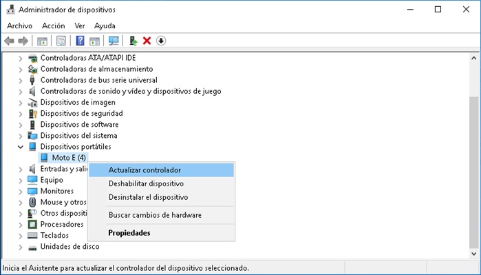 Actualiza driver USB en Windows