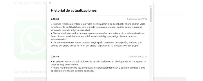 Actualizaciones WhatsApp mayo