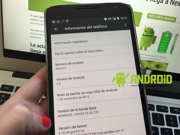 Actualización de seguridad de noviembre llega a Nexus 6