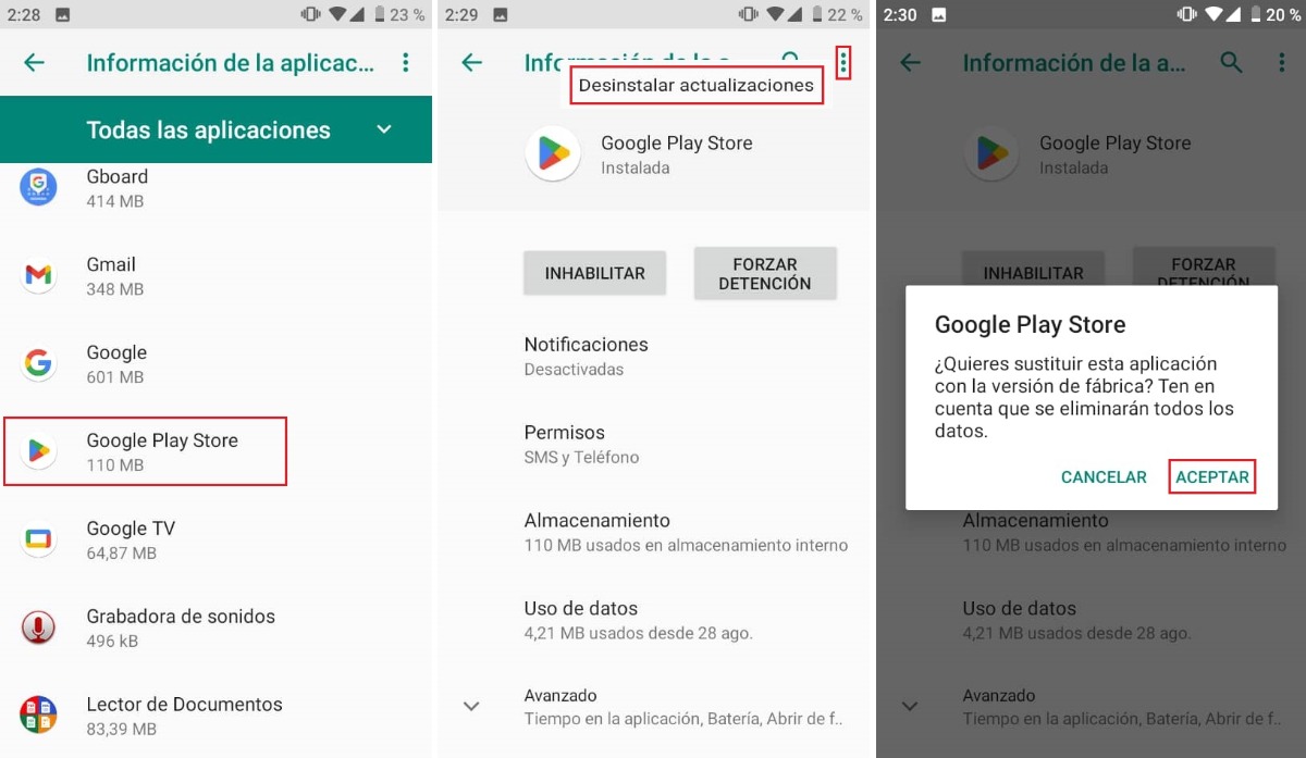 Actualizar Google Play Store