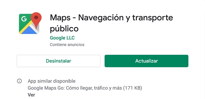 Actualizar google maps play store