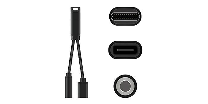 Adaptador USB C a jack y USB C