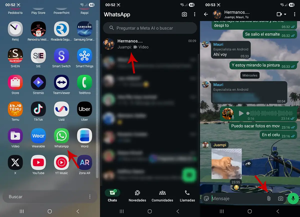 Adjuntar Live Photo en WhatsApp