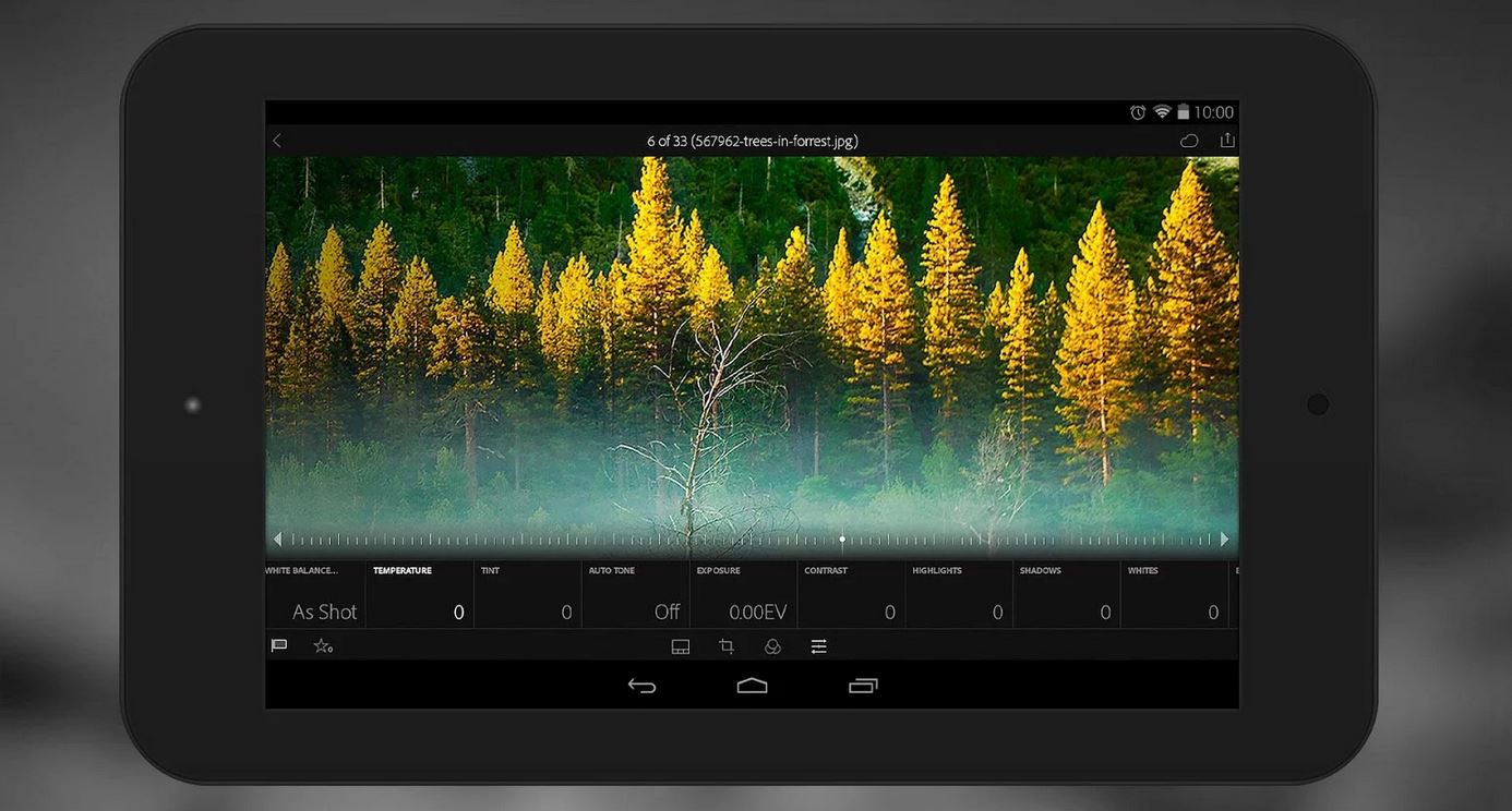 Adobe Lightroom Mobile para tablets