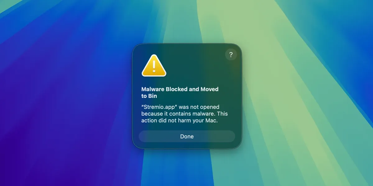 Advertencia a los usuarios de Mac sobre stremio