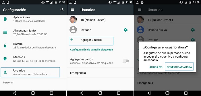 Agregar cuenta en Android