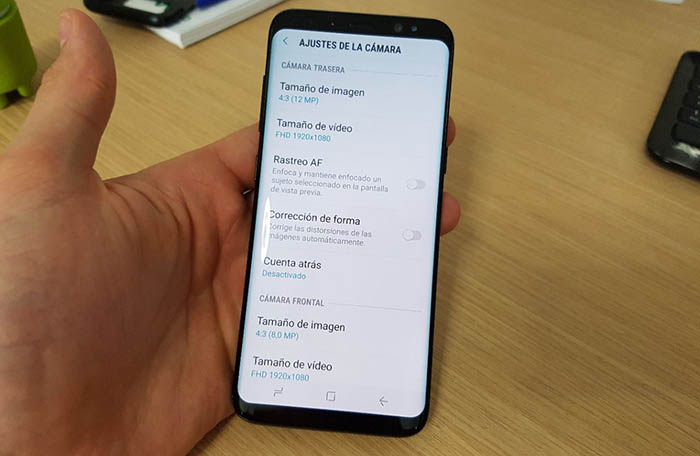 Ajustes camara Galaxy S8