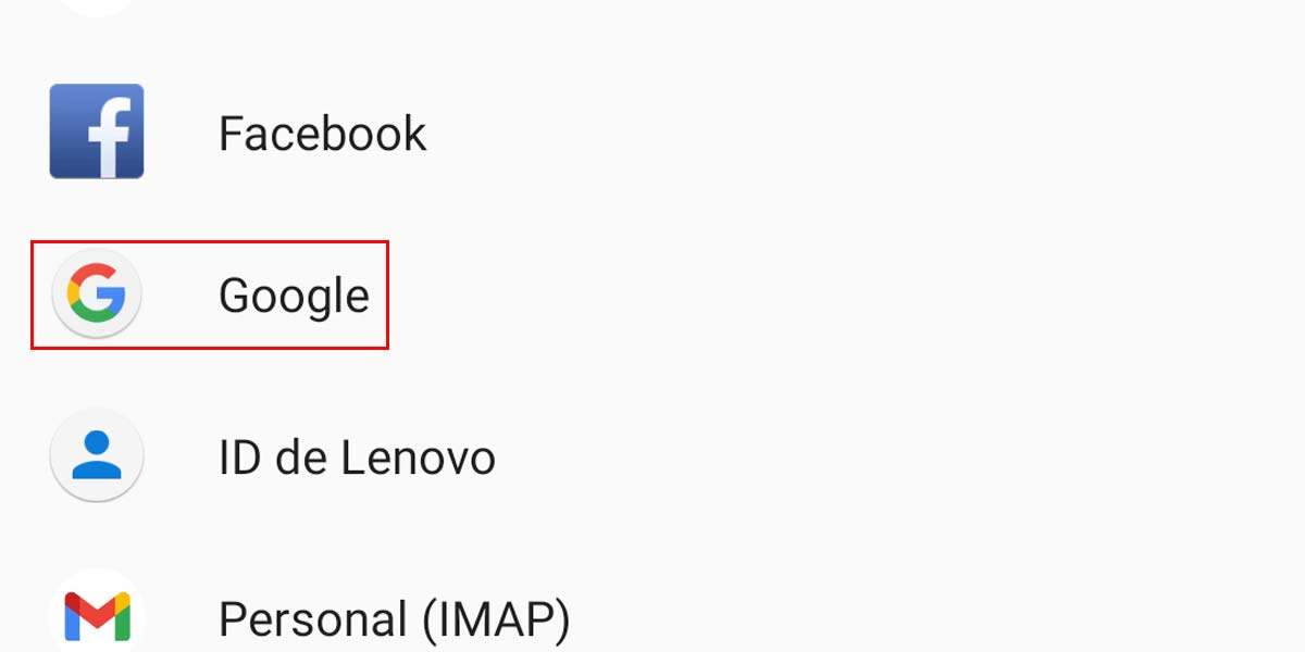Añadir cuenta de Google en Android