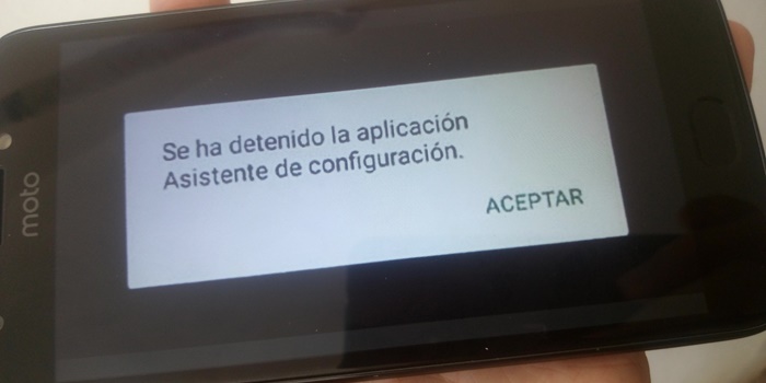 Aplicación configuración se detuvo en Android