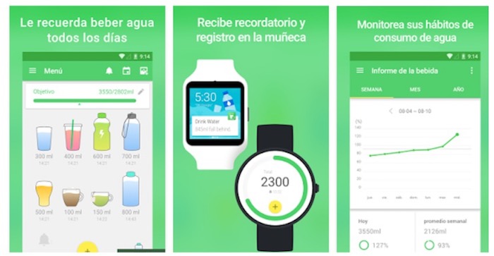 Aplicación que te recuerda tomar agua en Android