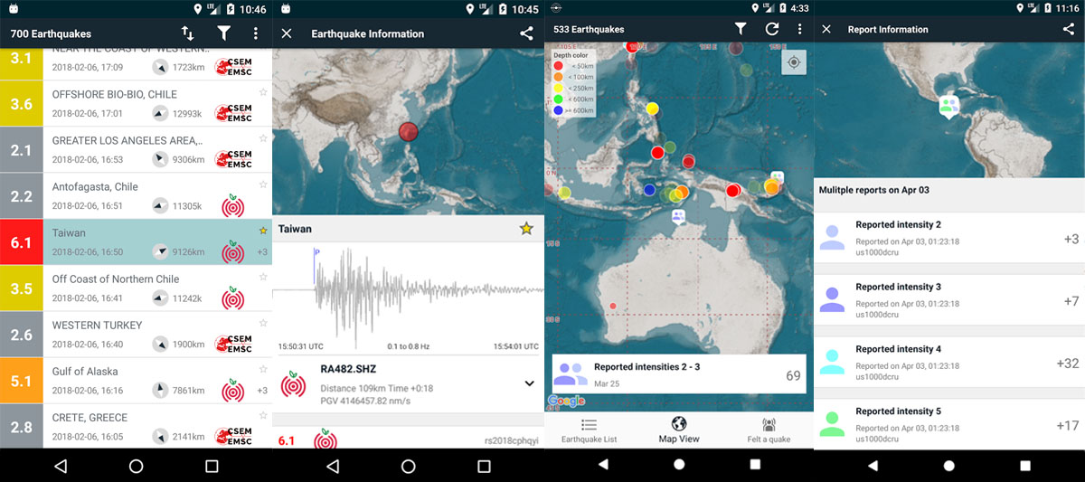 Apps Android de alarma o alerta de terremotos, temblores o seísmos
