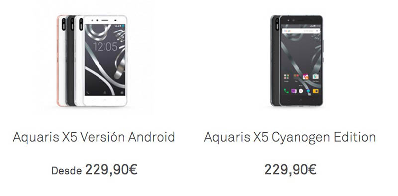 Aquaris X5 Cyanogen vs Android