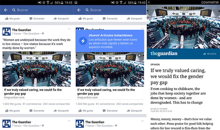 Artículos instantáneos en Facebook