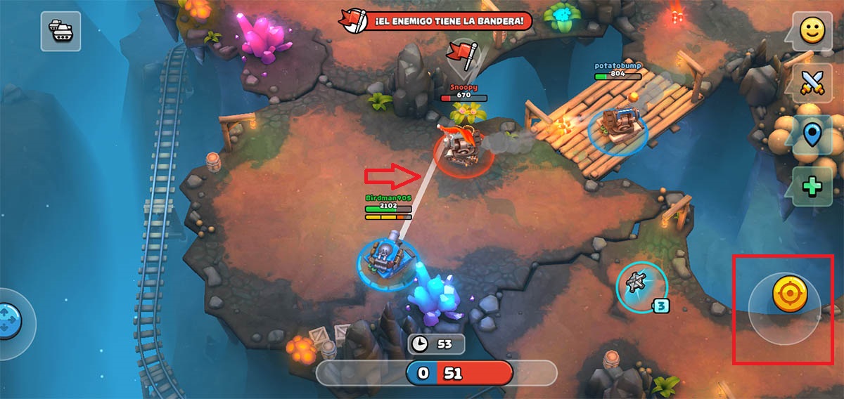 Ataca manteniendo el botón de disparo Pico Tanks