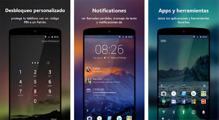 Atajos en pantalla de bloqueo Android