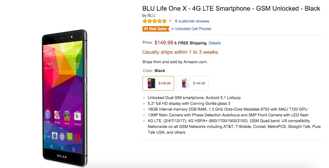 BLU Life One X: Características y precio