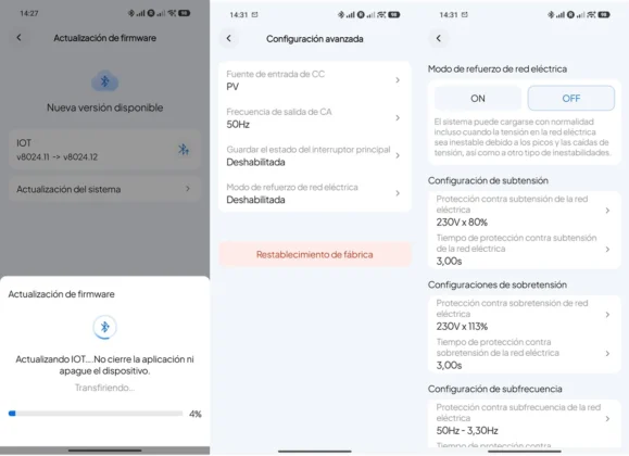 BLUETTI Elite 100 V2 actualizacion firmware y ajustes avanzados