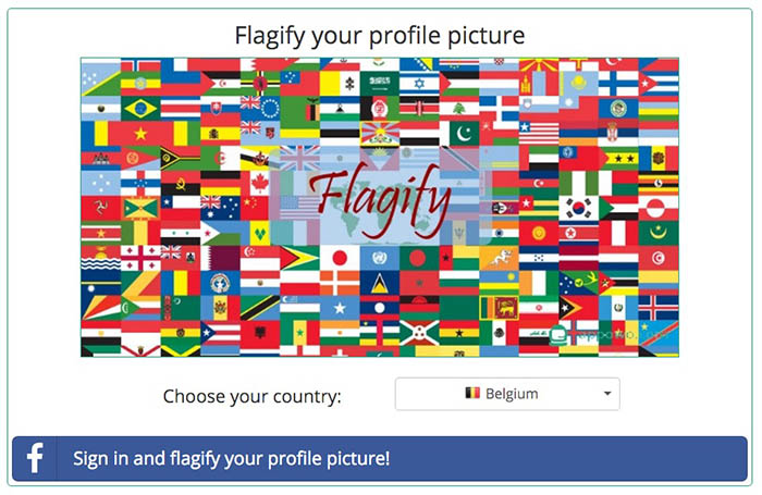 Bandera belgica en foto de perfil de Facebook