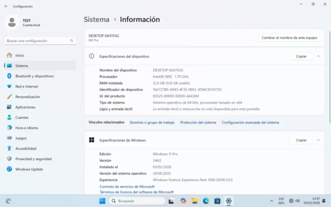 Beelink ME Pro informacion del mini pc