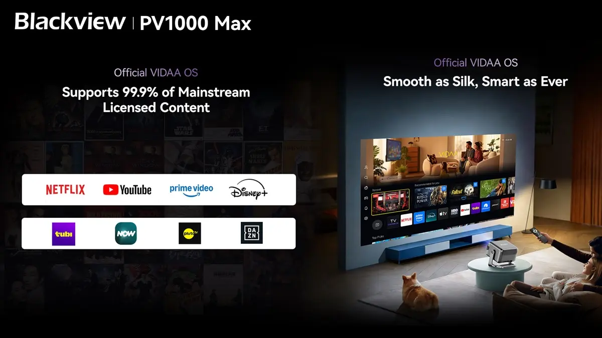 Blackview PV1000 Max Sistema VIDAA OS