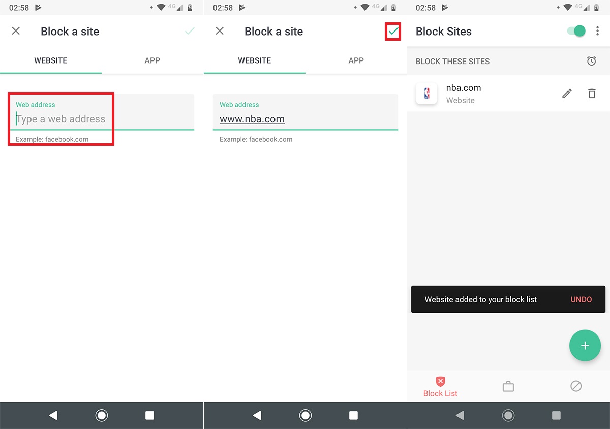 Bloquear sitios webs Chrome Android Paso 3