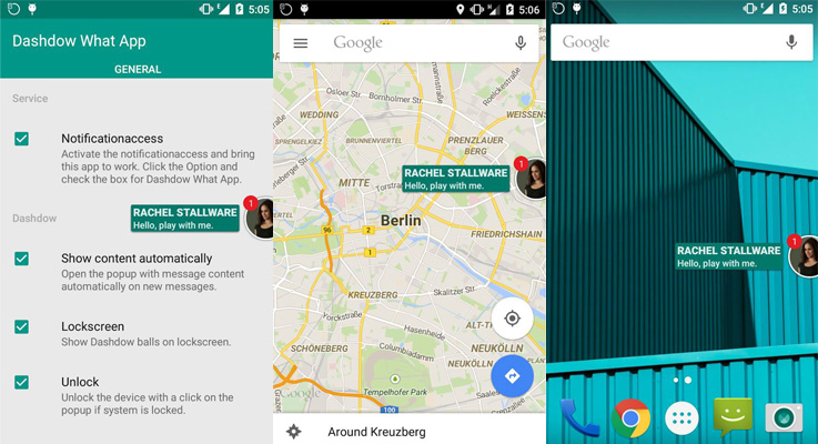 Burbujas flotantes WhatsApp