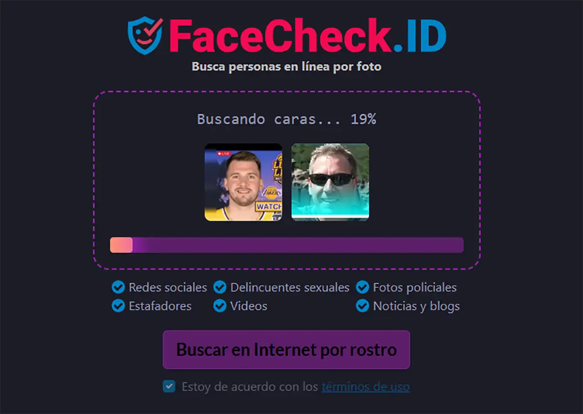 Buscando personas en Internet por rostro