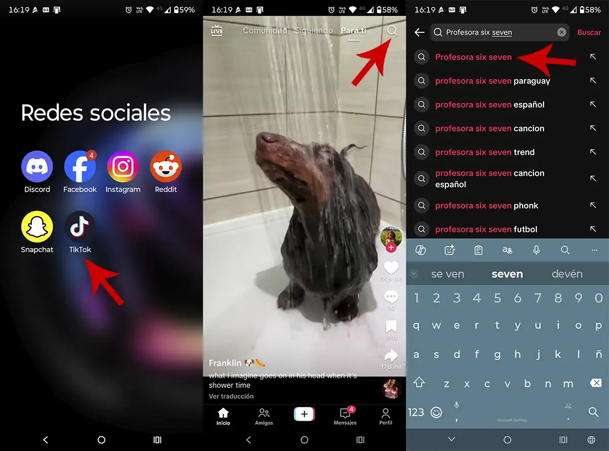 Buscar audio en TikTok