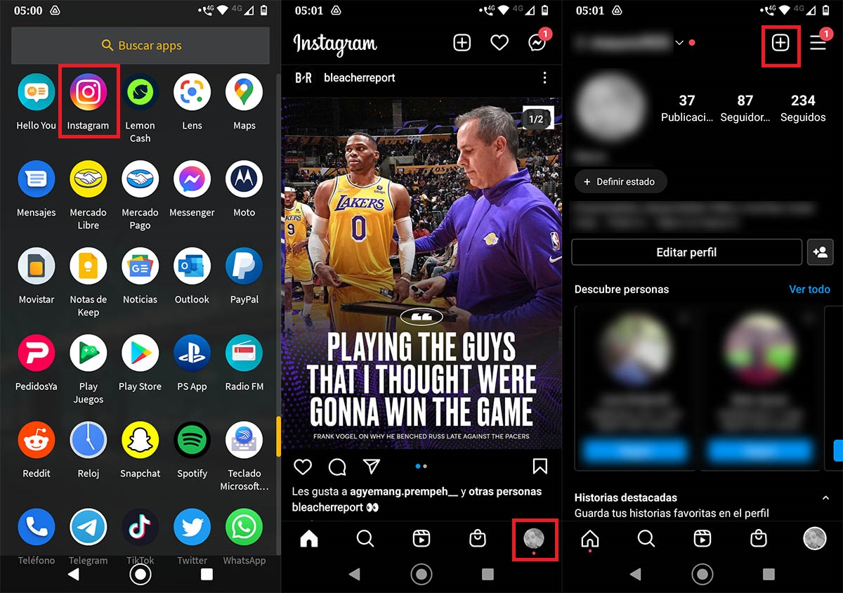 Buscar efectos en Instagram