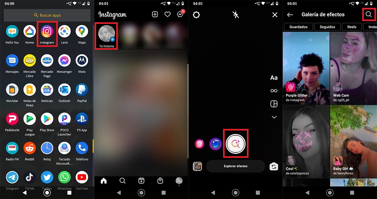 Buscar el filtro de Venom en Instagram