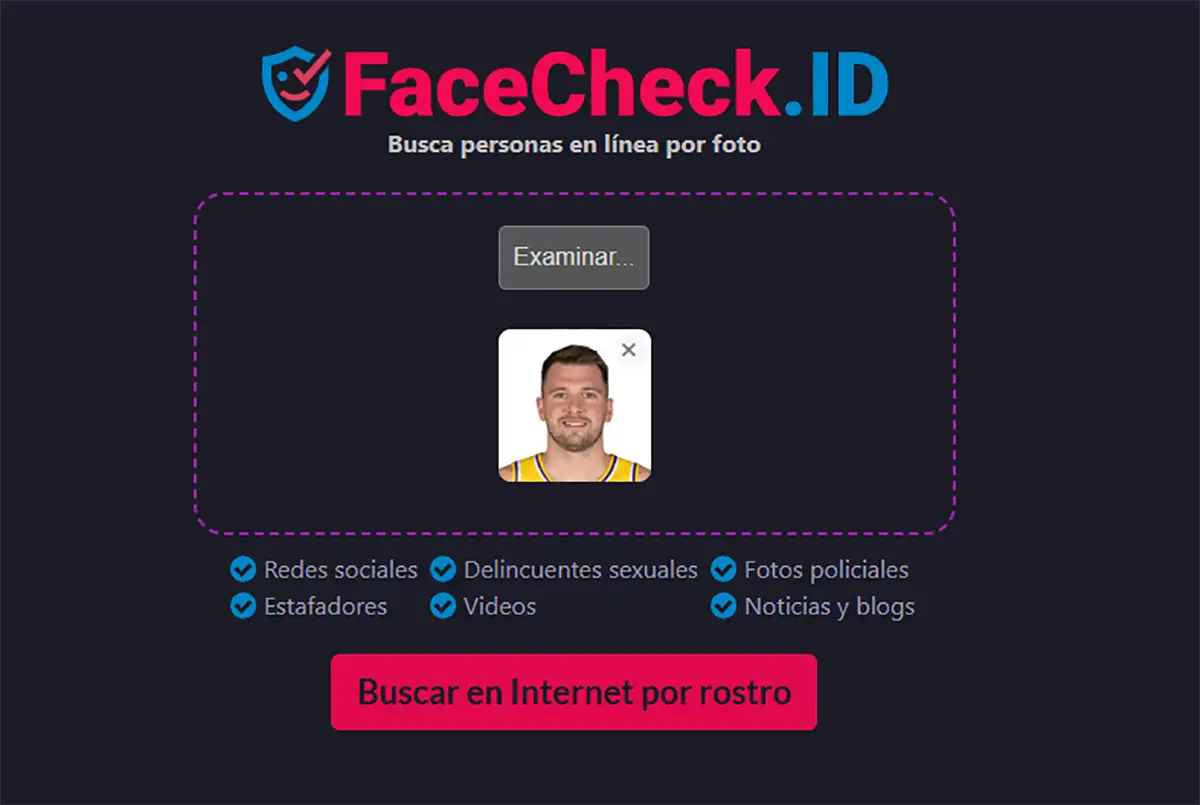 Buscar en Internet por rostro