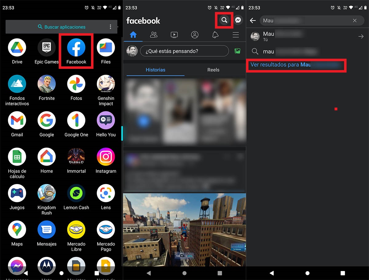 Buscar publicaciones de una persona en Facebook