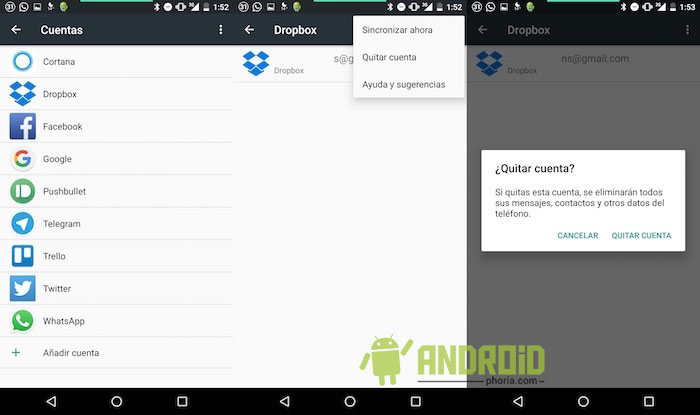 Cómo eliminar cuentas en Android 6.0 Marshmallow
