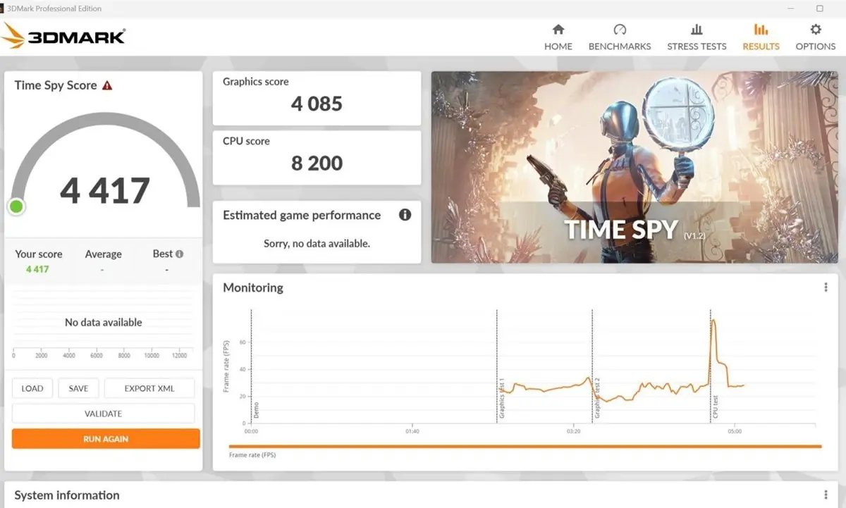 CHUWI AuBox X prueba de grafica 3dmark
