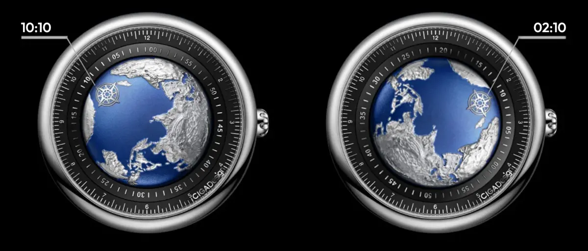 CIGA Design Blue Planet mecanismo unico para dar la hora
