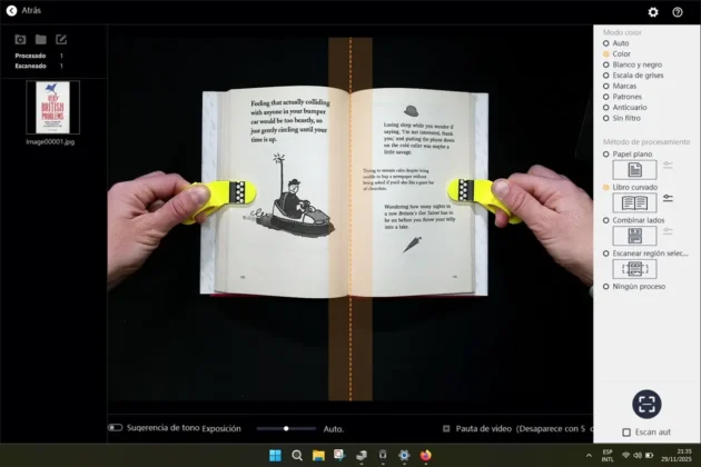 CZUR ET MAX el software es muy completo con diferentes modos de escaneo