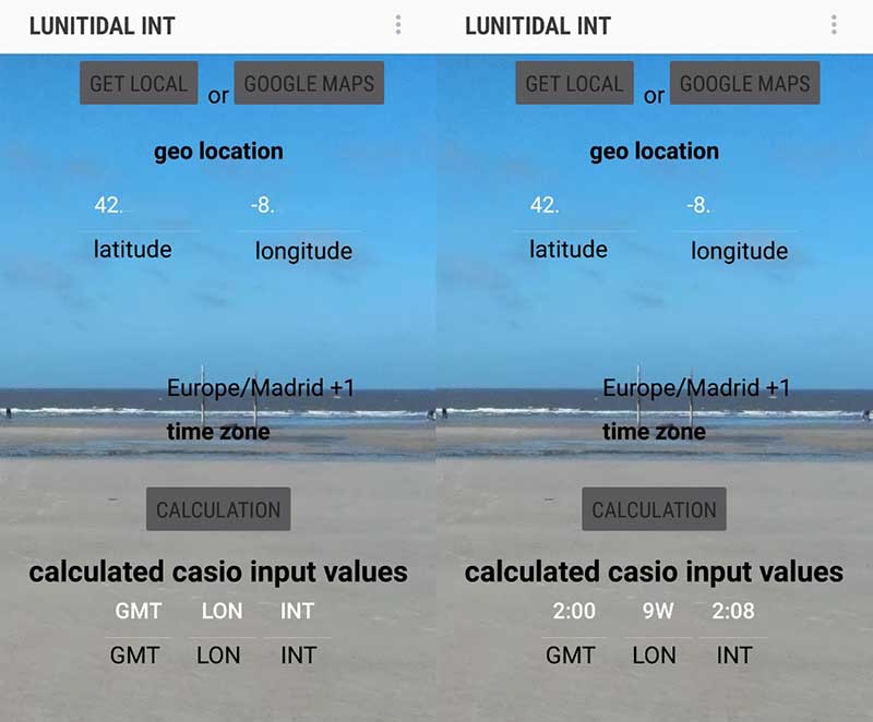 Calcular intervalo lunitidal