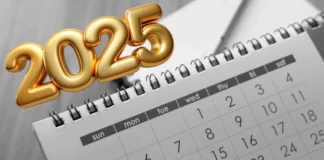 Calendario 2025 para imprimir con dias festivos y en PDF