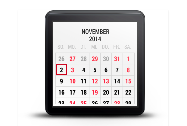 Calendario para Android Wear gratis