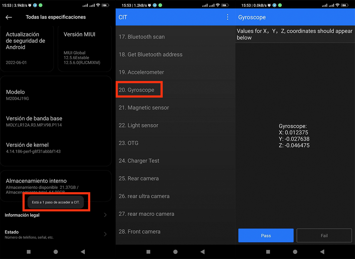 Calibra los sensores de tu movil Android con el menu CIT parte 2