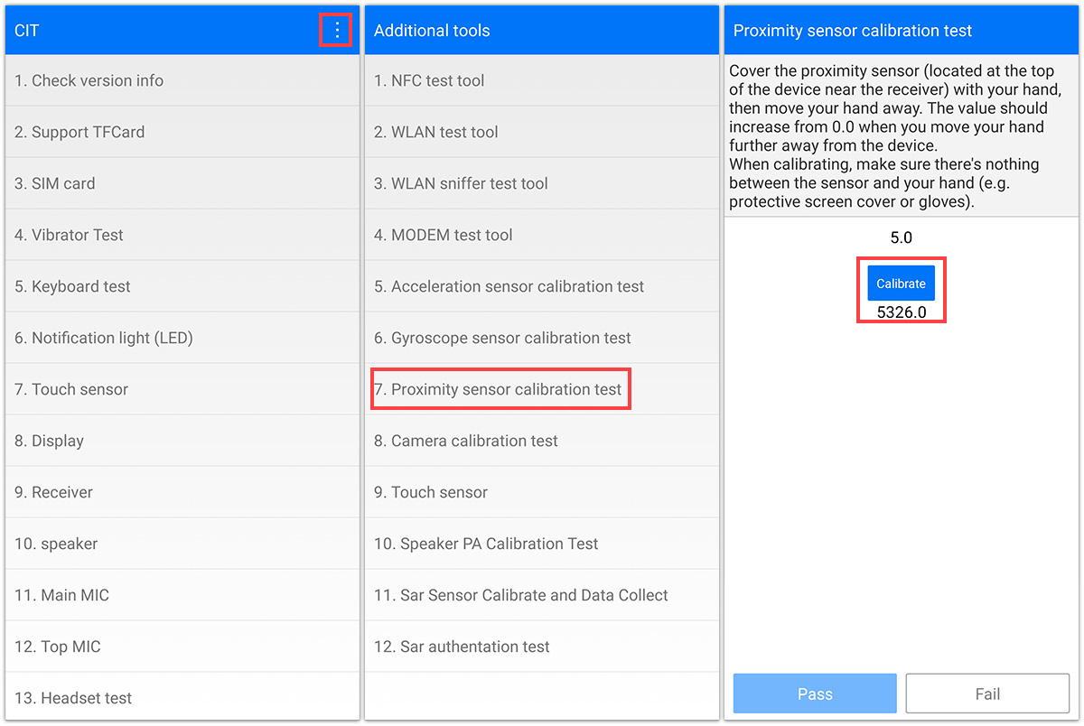 Calibrar sensor de proximidad Xiaomi