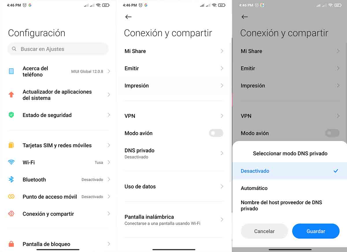 Cambiar DNS bloquear publicidad Android