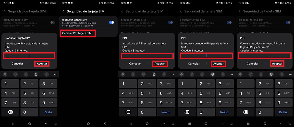 Cambiar PIN de tarjeta SIM en movil Samsung