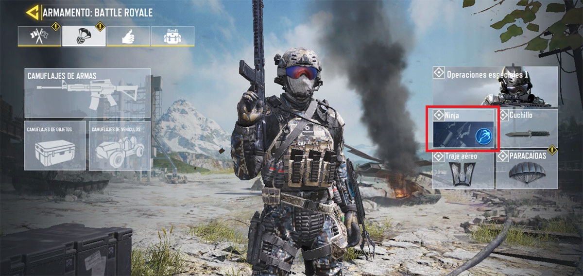 Cambiar de clase Battle Royale COD Mobile paso 2