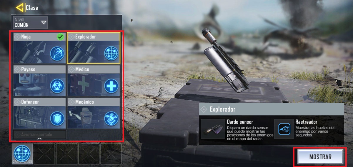 Cambiar de clase Battle Royale COD Mobile paso 3